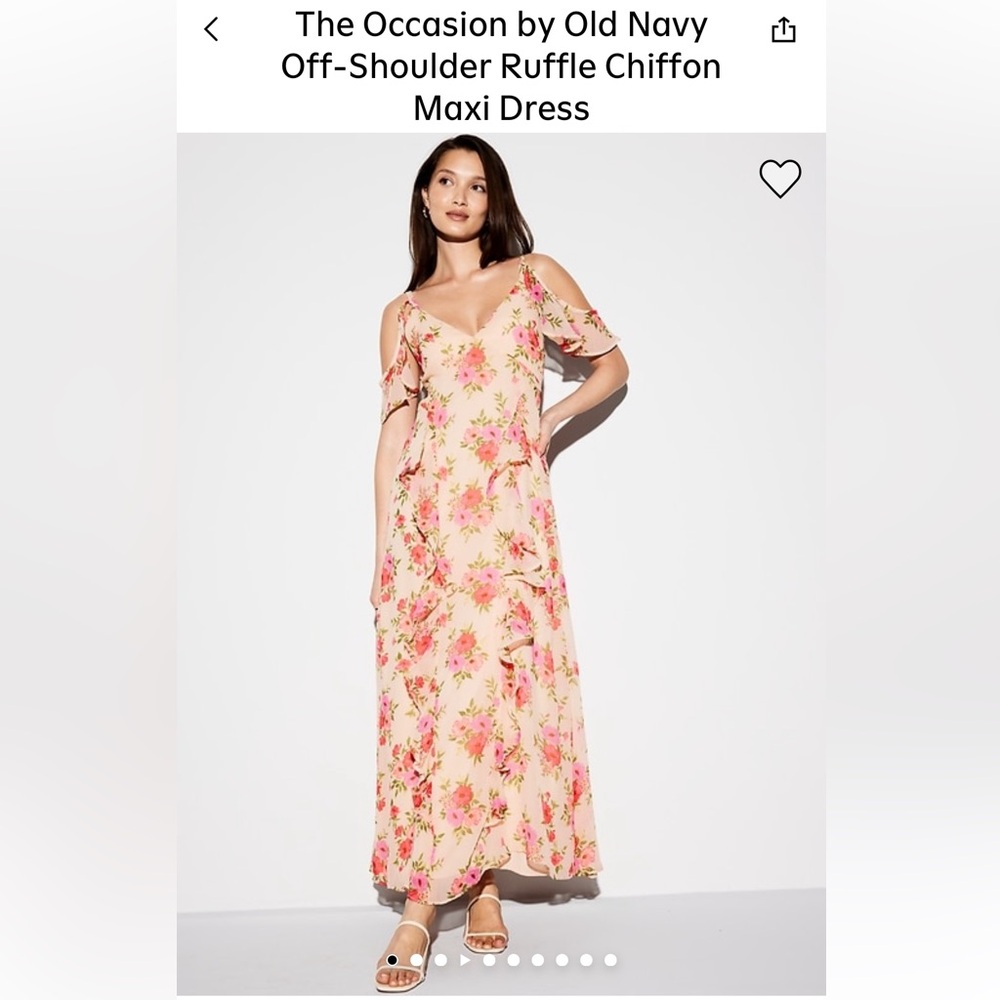 Old Navy Orange Off-Shoulder Sleeveless Maxi Dress